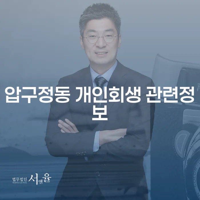 압구정동 개인회생 관련정보