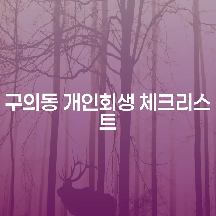 구의동 개인회생 체크리스트