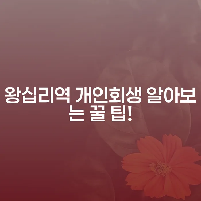 왕십리역 개인회생 알아보는 꿀 팁!