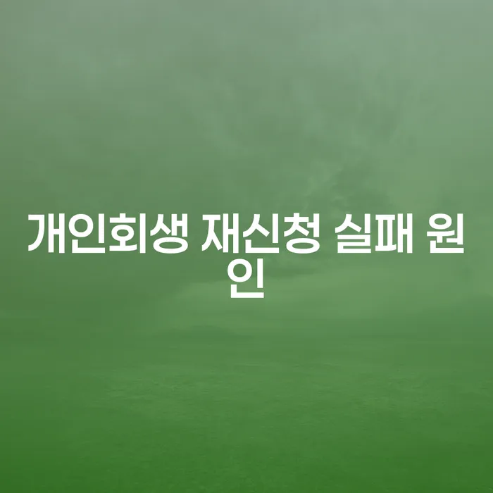 개인회생 재신청 실패 원인: 무엇이 문제일까요?