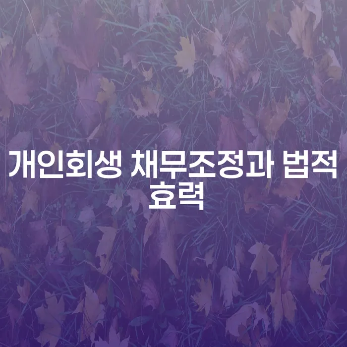 개인회생 채무조정과 법적 효력: 지금이 바로 신청할 때일까요?