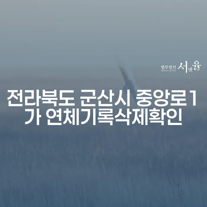 전라북도 군산시 중앙로1가 연체기록삭제확인 방법은 무엇인가요?